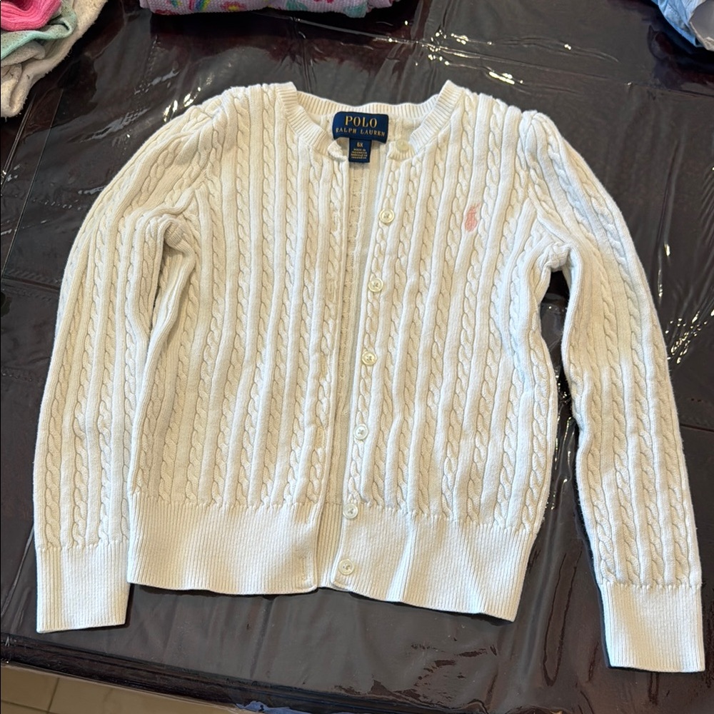 Polo by Ralph Lauren White Cable Knit Sweater